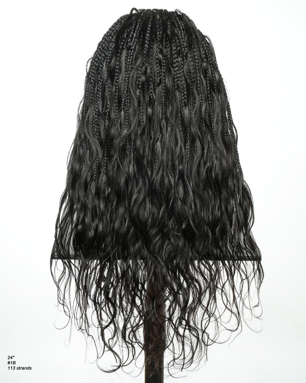 Avery - 24" Body Wave Fulani Human Hair Boho Braids With Cornrow Braided Wig