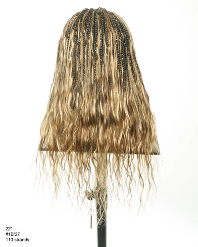 Avery - 24" Body Wave Flip Over Fulani Human Hair Boho Braids With Cornrow Braided Wig