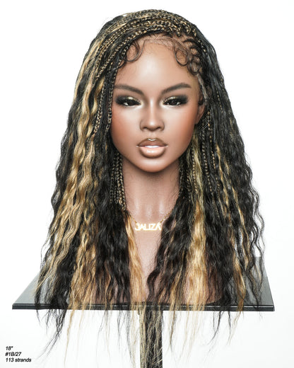 Avery 18" Blend Color Fulani Human Hair Braided Wig