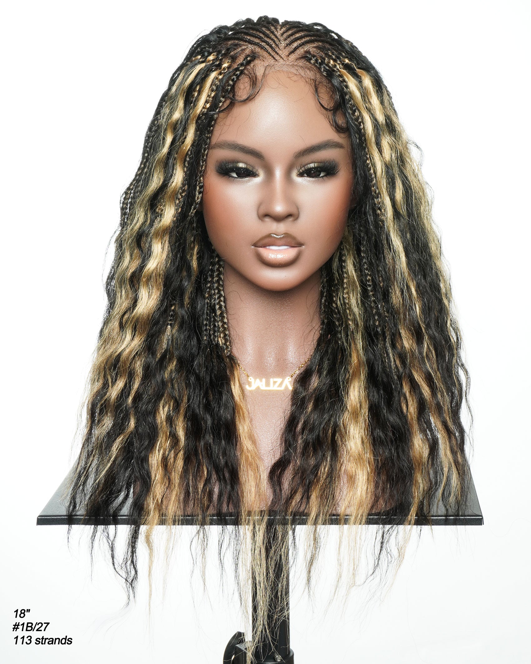 Avery 18" Blend Color Fulani Human Hair Braided Wig