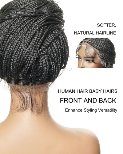 Swiss HD Full Lace Knotless Micro Box Braided Wig 36" 200 Strands