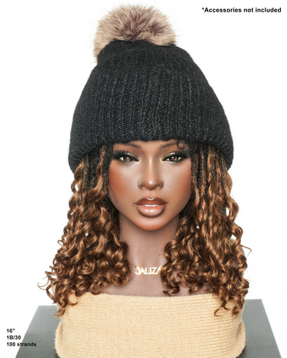 14" 100% Human Hair Boho Locs With Curly Ends Pre Bleached Swiss HD Full Lace Wig