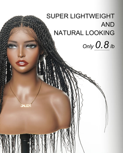 30 inches Honey Blond HD Lace Human Hair Boho Island Twist Braided Wig