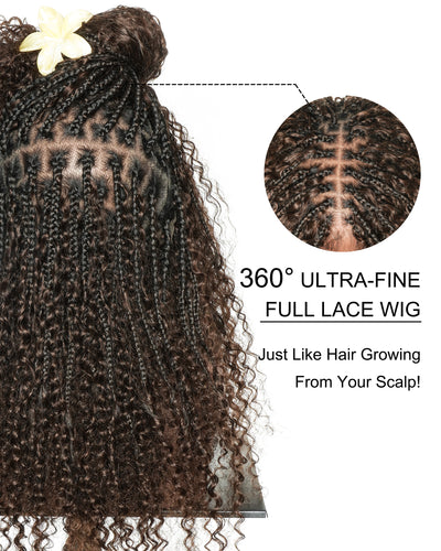 Lulu - Small Head Friendly Glueless Curly Boho Braided Wig (Small Cap Size for Petite Head)