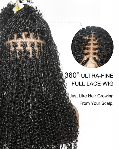 Lulu - Small Head Friendly Glueless Curly Boho Braided Wig (Small Cap Size for Petite Head)