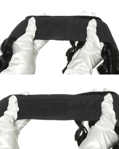 12" Glueless 100% Human Hair Headband Piece With Beanie