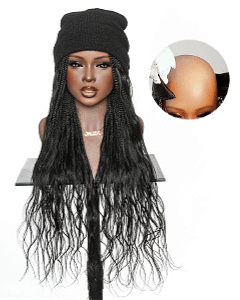 26" Glueless Boho Braids Band with Human Hair Body Wave Curls (Single Braid 22")