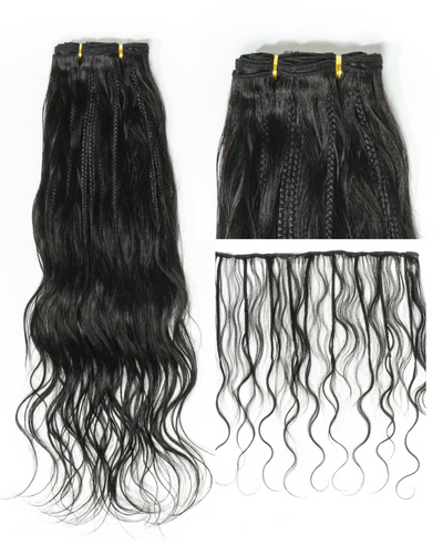 1-Hour Self-Braiding Solution: Miracle Knots/Crochet Boho Braids + Wefts Bundle in Human Hair Body Wave Style