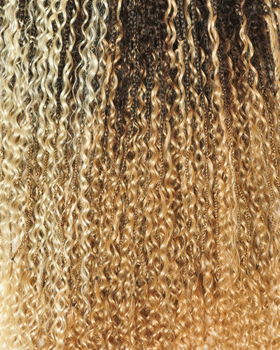 Solana Crochet Braids - 30" Mix Color #4 30 27 613 Pre Loop Crochet with Human Hair Boho Curls (110 Strands)