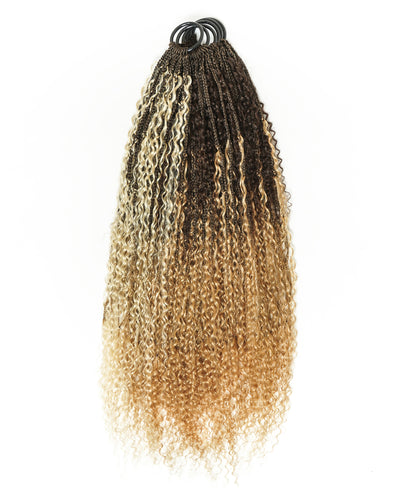 Solana Crochet Braids - 30" Mix Color #4 30 27 613 Pre Loop Crochet with Human Hair Boho Curls (110 Strands)