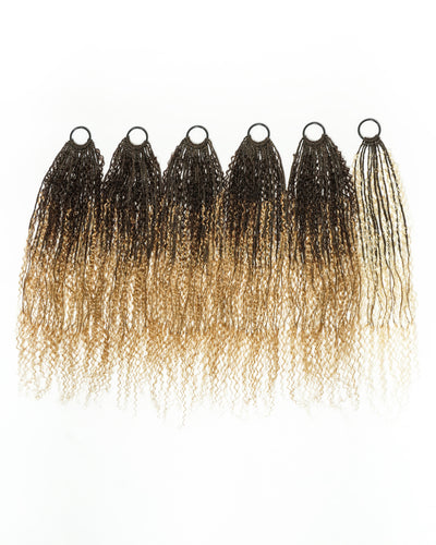 Solana Crochet Braids - 30" Mix Color #4 30 27 613 Pre Loop Crochet with Human Hair Boho Curls (110 Strands)