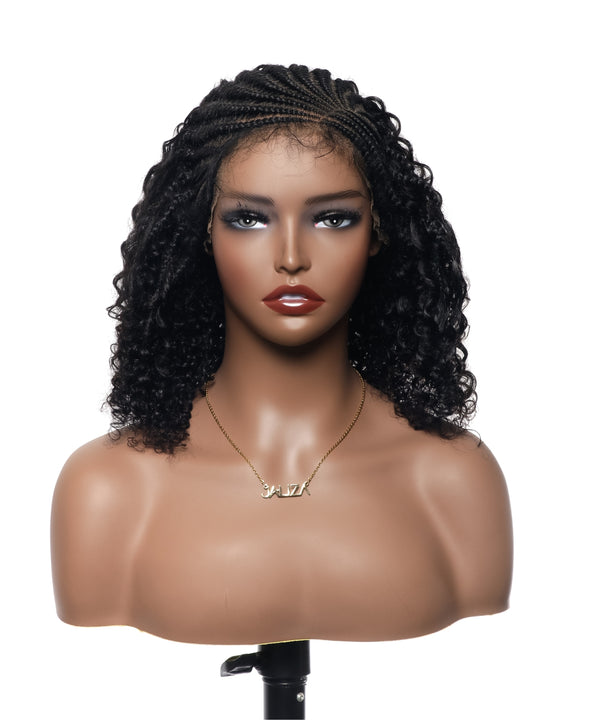 Cornrow braid front weave back Braided Wig