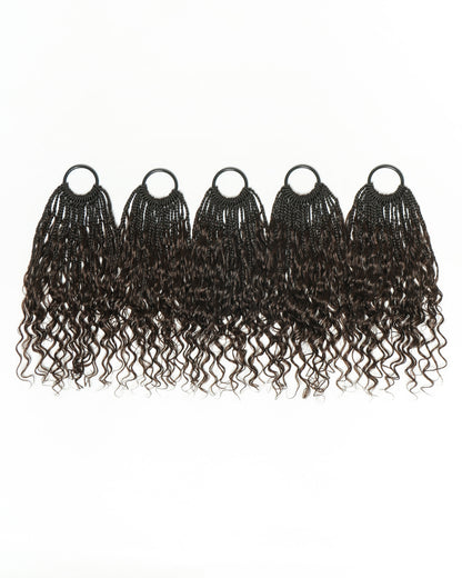 12"-30" Crochet Boho Braids With Human Hair Curls 100 Strands/Pack Deep Wave