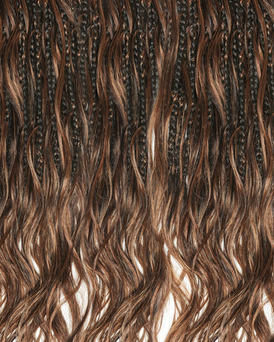 Custom Color Mix 12 Inch Body Wave Human Hair Boho Crochet Braids - Pre Loop