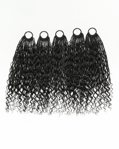 12"-30" Crochet Boho Braids With Human Hair Curls 100 Strands/Pack Deep Wave