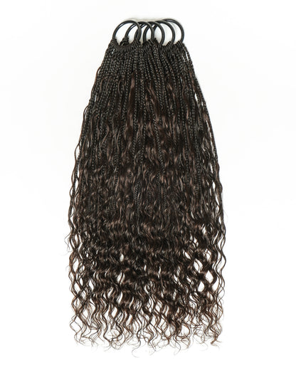 12"-30" Crochet Boho Braids With Human Hair Curls 100 Strands/Pack Deep Wave