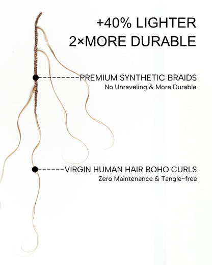 Michelle Crochet Braids - Pre Loop With Body Wave Human Hair Boho Curls (120 Strands)