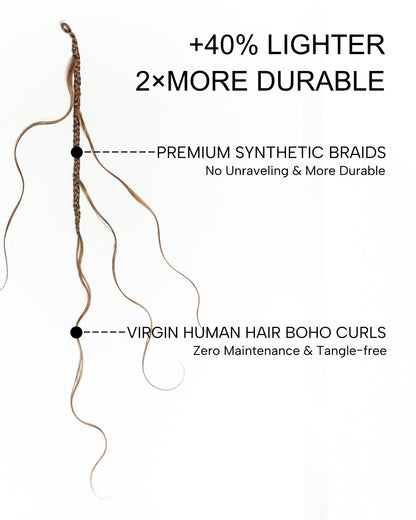 Michelle Crochet Braids - Pre Loop With Body Wave Human Hair Boho Curls (120 Strands)