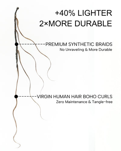Custom Color Mix 12 Inch Body Wave Human Hair Boho Crochet Braids - Pre Loop