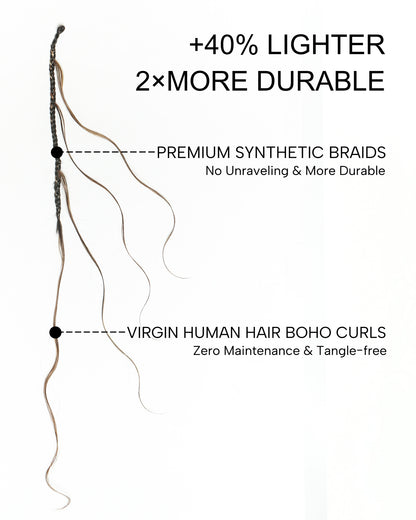 Michelle Crochet Braids - Pre Loop With Body Wave Human Hair Boho Curls (120 Strands)