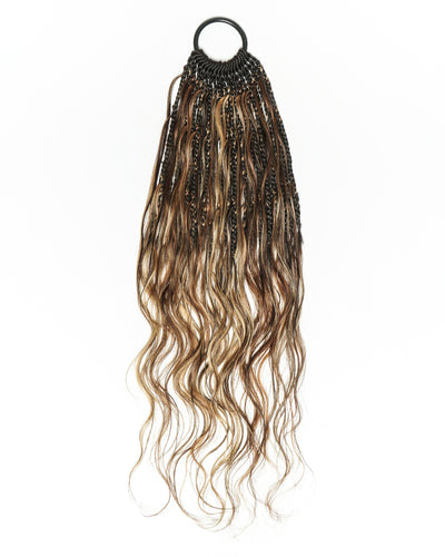 Custom Color Mix 12 Inch Body Wave Human Hair Boho Crochet Braids - Pre Loop