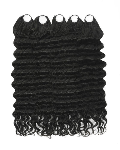 JALIZA crochet hair deep wave 18 inches black color