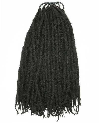 18" Crochet Faux Locs with Micro Human Hair Top (80 Strands)