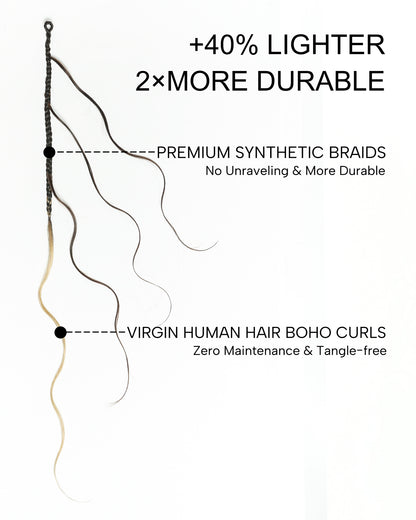 Michelle Crochet Braids - Pre Loop With Body Wave Human Hair Boho Curls (120 Strands)