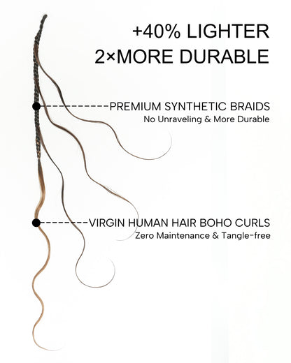 Michelle Crochet Braids - Pre Loop With Body Wave Human Hair Boho Curls (120 Strands)