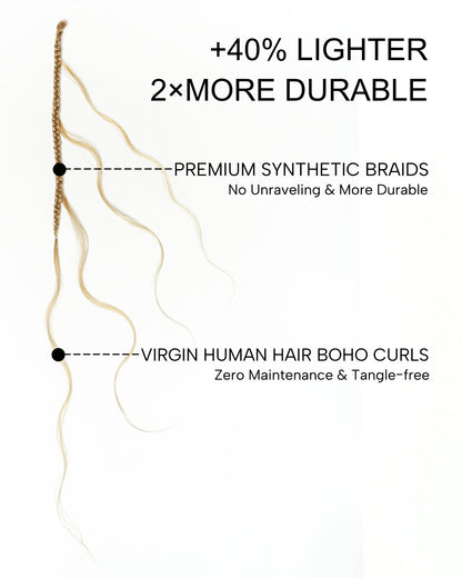 Michelle Crochet Braids - Pre Loop With Body Wave Human Hair Boho Curls (120 Strands)