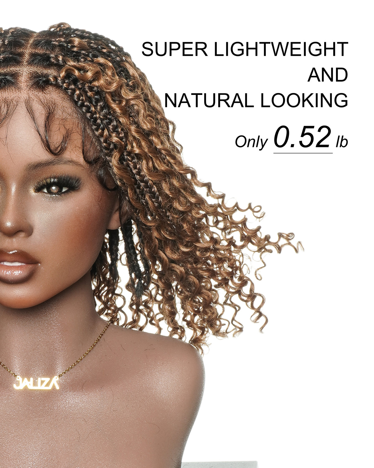 Lulu Bob 12" Pre Bleached Swiss HD Full Lace Knotless Boho Box Wig With Human Hair Curly Wave Boho Curls