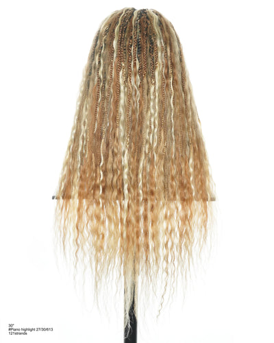 30" Bora Bora Wet & Wavy Boho Braided Wig – Piano 27/30 with 613 Highlights