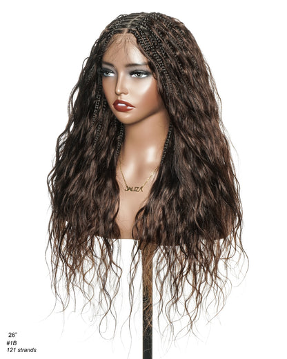 26" 100% Virgin Human Hair HD Full Lace Bora Bora Loose Body Boho Box Braided Wig