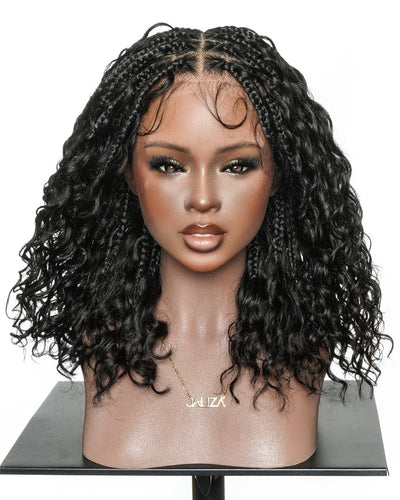 14" Swiss HD Full Lace Boho Box Braided Wig With Drawstring Cap