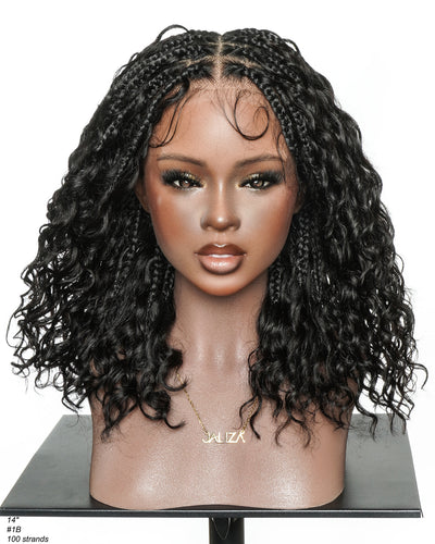 14" Swiss HD Full Lace Boho Box Braided Wig With Drawstring Cap
