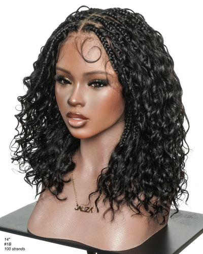 14" Swiss HD Full Lace Boho Box Braided Wig With Drawstring Cap