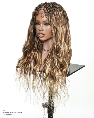 Faithfully Asia Design - 26" Balayage Color 4-30-27 Glueless Body Wave Bora Bora Boho Box Braided Wig