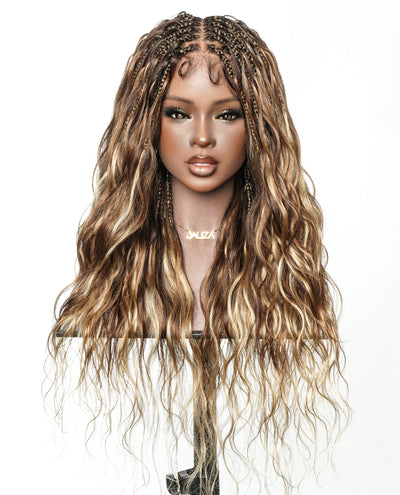 Faithfully Asia Design - 26" Balayage Color 4-30-27 Glueless Body Wave Bora Bora Boho Box Braided Wig