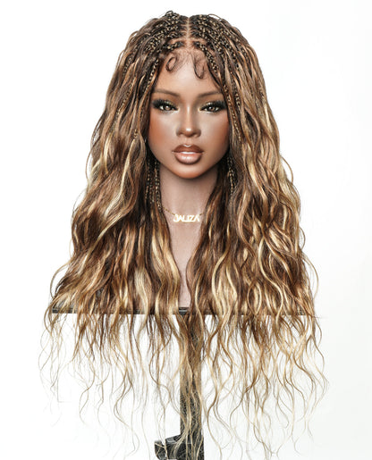 Faithfully Asia Custom - 26" Balayage Color 4-30-27 Glueless Body Wave Bora Bora Boho Box Braided Wig