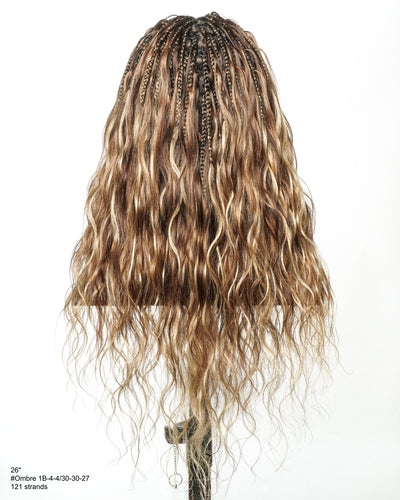Faithfully Asia Design - 26" Balayage Color 4-30-27 Glueless Body Wave Bora Bora Boho Box Braided Wig