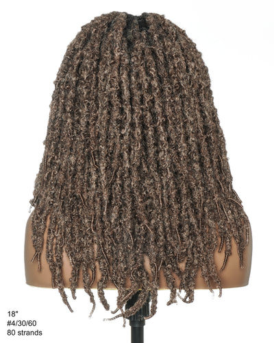 18" Soft And Distressed Faux Locs Pre Bleached Swiss HD Full Lace Wig