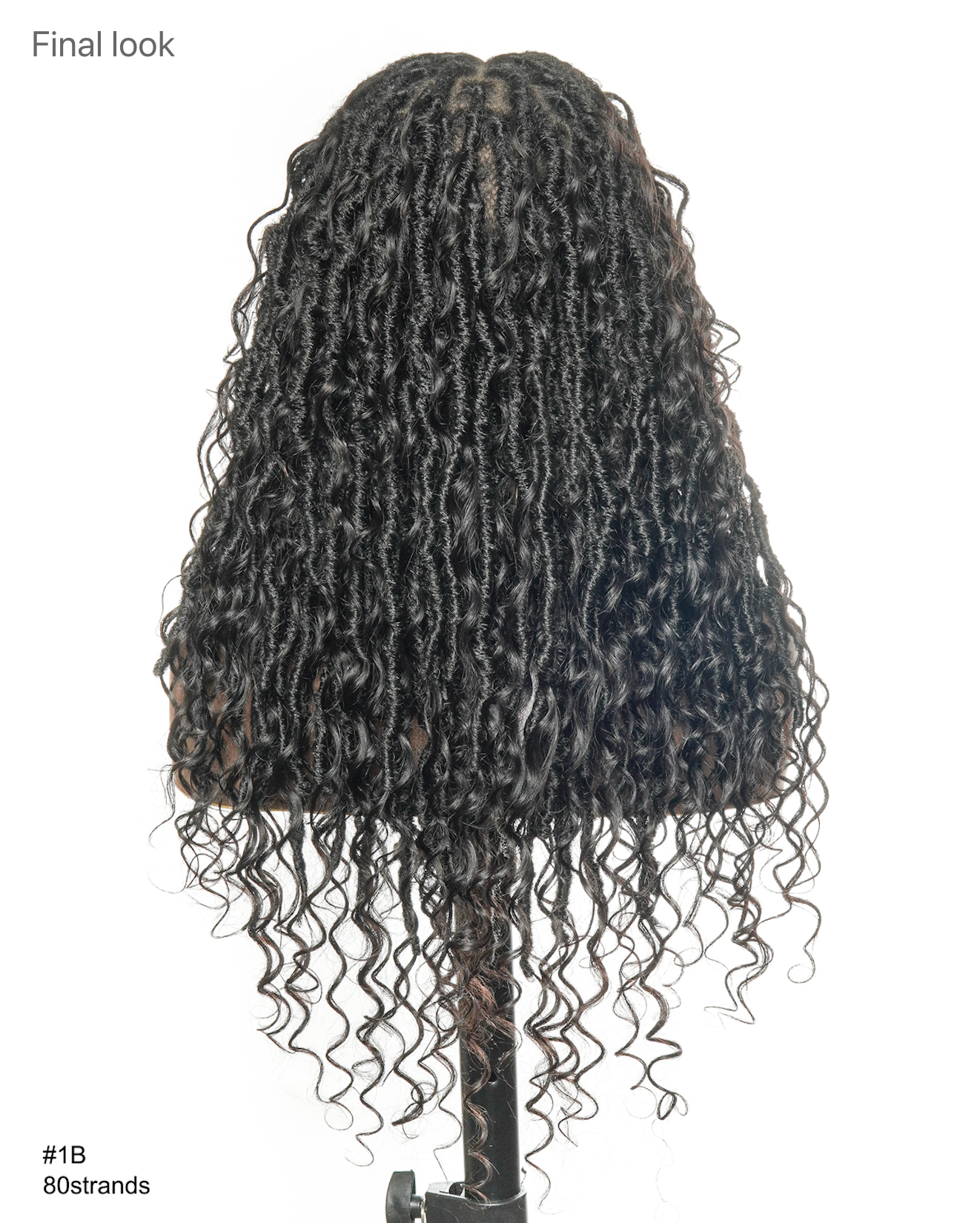 Crochet Boho Locs With Human Hair Boho Curls 80 Locs 18 Inches (5 boho curls)