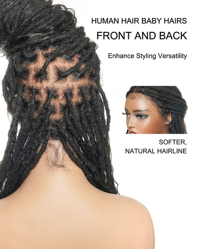 100% Human Hair Salon-level Pre Bleached HD Full Lace Knotless Boho Locs Wig 100 Strands