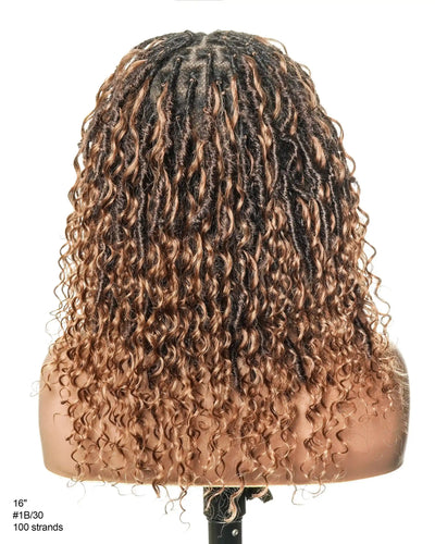 Salon-level Knotless Boho Locs Swiss HD Full Lace Human Hair Boho Curls Locs Wig
