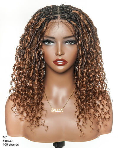Salon-level Knotless Boho Locs Swiss HD Full Lace Human Hair Boho Curls Locs Wig