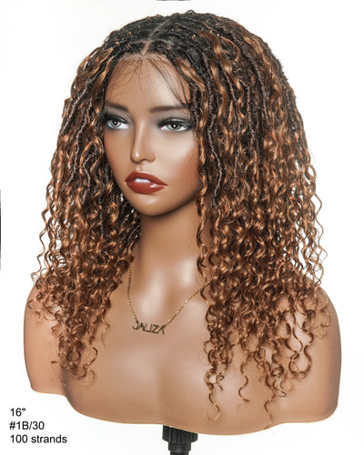 Salon-level Knotless Boho Locs Swiss HD Full Lace Human Hair Boho Curls Locs Wig