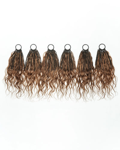 18" Ghost Loop™ Crochet Boho Braids With Human Hair Curls