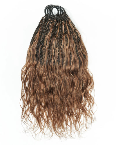 18" Ghost Loop™ Crochet Boho Braids With Human Hair Curls
