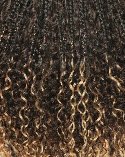 18" Ghost Loop™ Crochet Boho Braids With Water Wave Human Hair Curls
