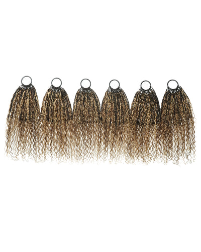 18" Ghost Loop™ Crochet Boho Braids With Water Wave Human Hair Curls